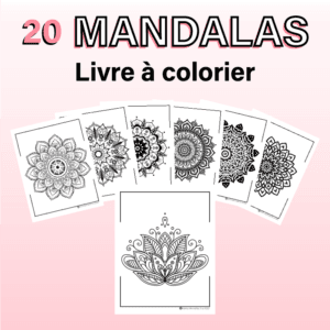 Cahier de dessin mandalas à colorier pour les élèves du préscolaire et du primaire.
