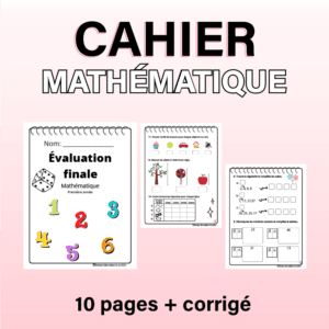 Cahier d'exercices mathématiques 1ère année du primaire.