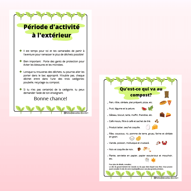 Cahier d'activité environnement pour le tri des déchets, recyclage et compost.