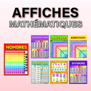 Ensemble complet d'affiches mathématiques pour la classe du primaire.