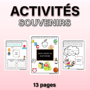 Cahier d'activités souvenirs à imprimer pour la fin de l'année scolaire.