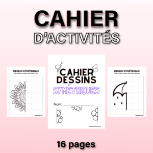 Cahier de dessins symétriques à imprimer pour enfants au primaire.