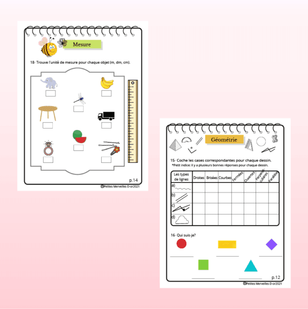 Cahier de révision mathématique 1er et 2e année du primaire.