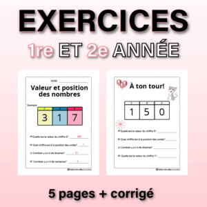 Valeur de position des nombres 1er cycle au primaire.