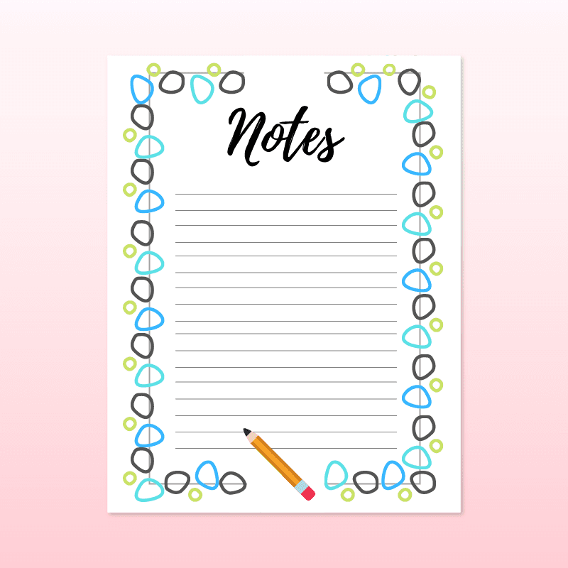 Feuilles de note à imprimer gratuitement pour la classe et le bureau.